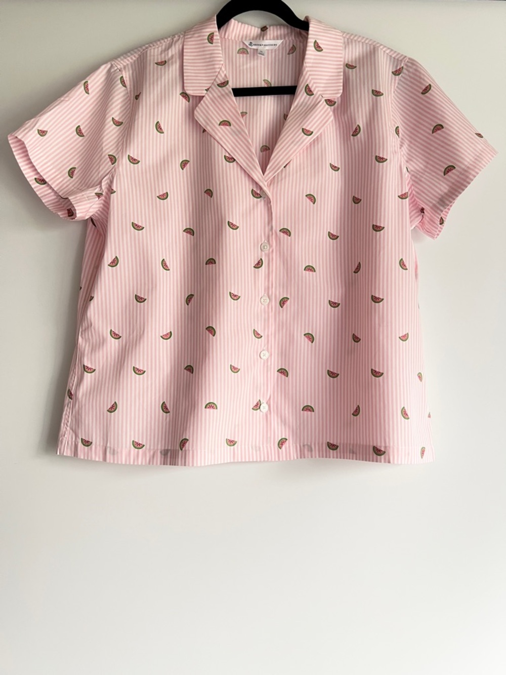 Brooks Brothers Women’s Pink White Striped Watermelon Print Pajama Set XL NWOT - Picture 7 of 9